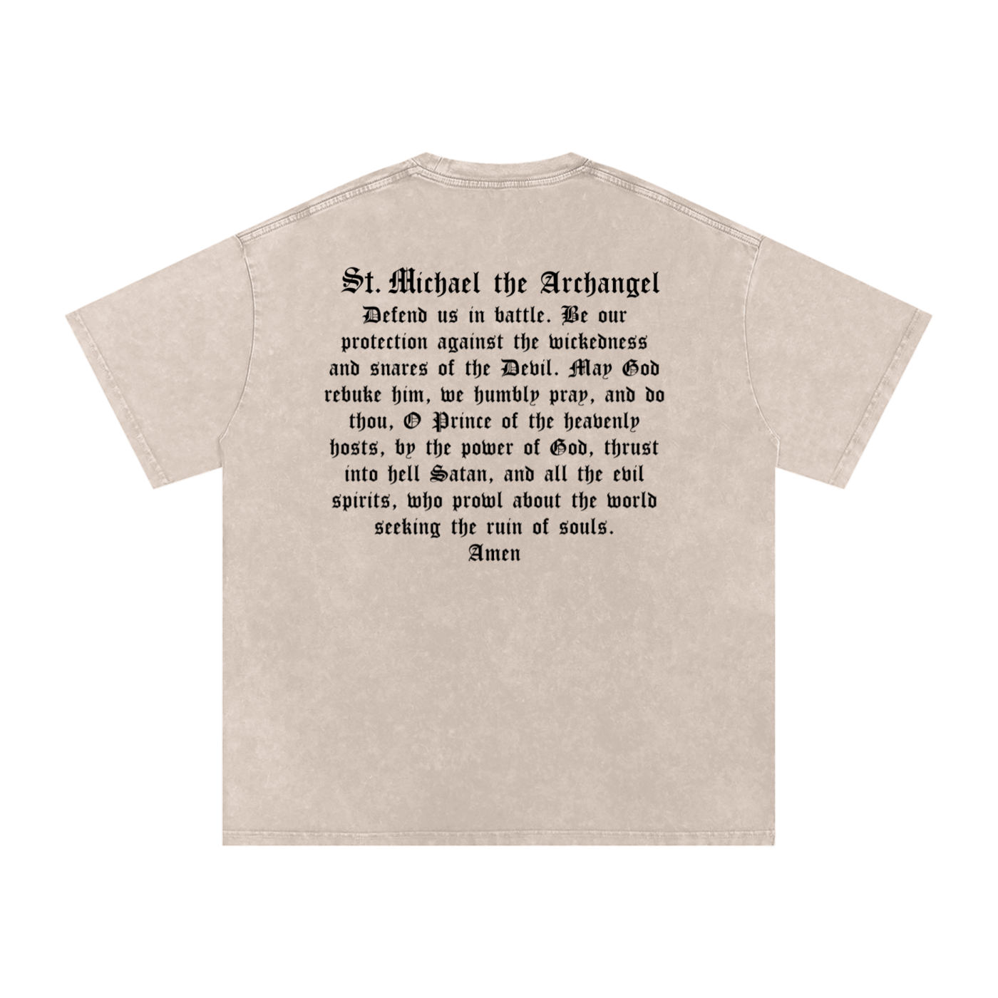 St. Michael the Archangel - Pride is a Sin Oversize T-Shirt - Tan
