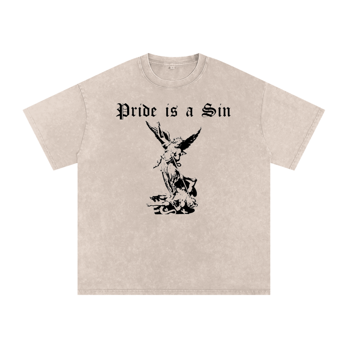 St. Michael the Archangel - Pride is a Sin Oversize T-Shirt - Tan